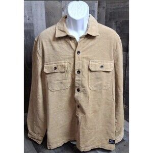 Mens Union Corduroy Tan Shacket Long Sleeve Two Patch Pockets Academia Preppy